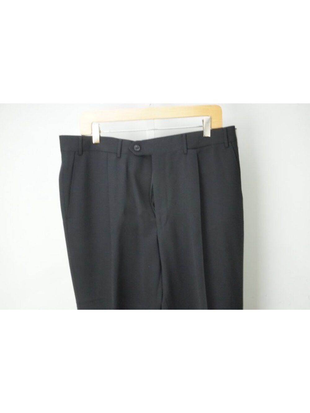 Corneliani Master Solid Black 100% Wool Dress Pants Sz 52R EU BRAND NEW